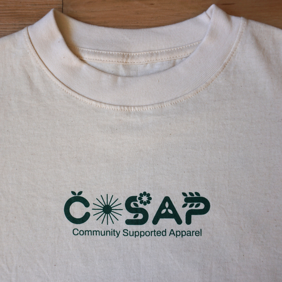 Reclaimed Cotton Tshirt, COSAP Co-op Community Supported Apparel Tee tshirt, mission based tshirt