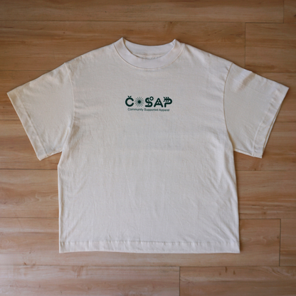 Reclaimed Cotton Tshirt, COSAP Co-op Community Supported Apparel Tee tshirt, mission based tshirt